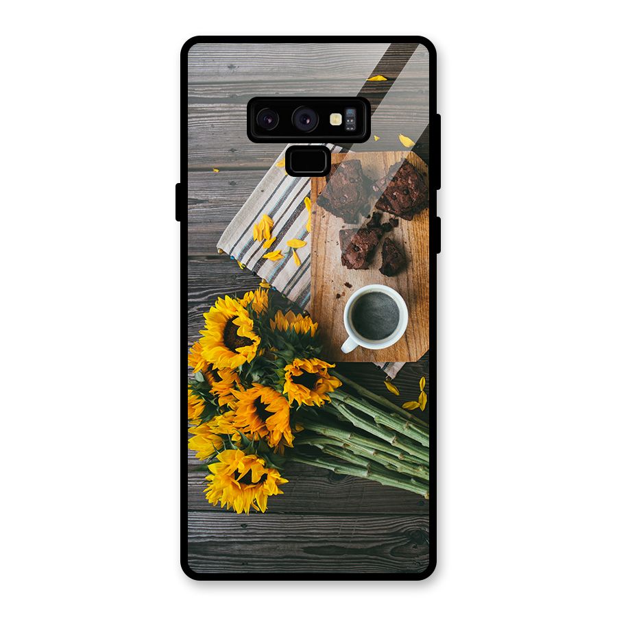 Coffee and Flowers Glass Back Case for Galaxy Note 9
