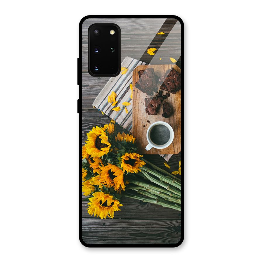 Coffee and Flowers Glass Back Case for Galaxy S20 Plus