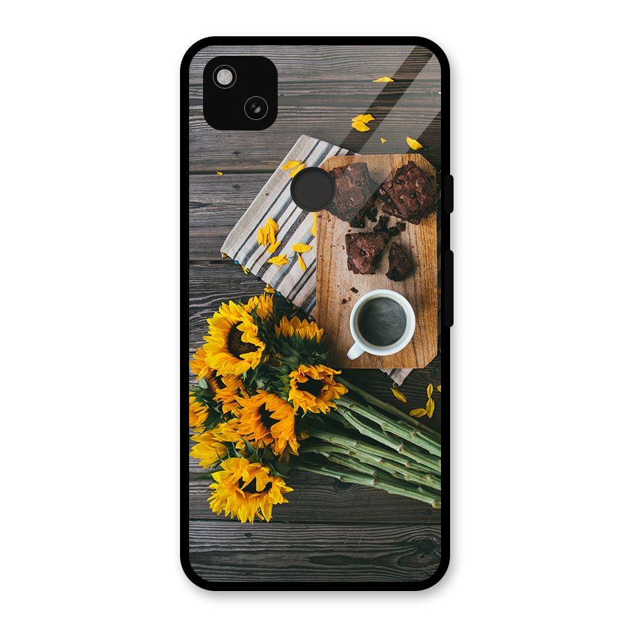 Coffee and Flowers Glass Back Case for Google Pixel 4a