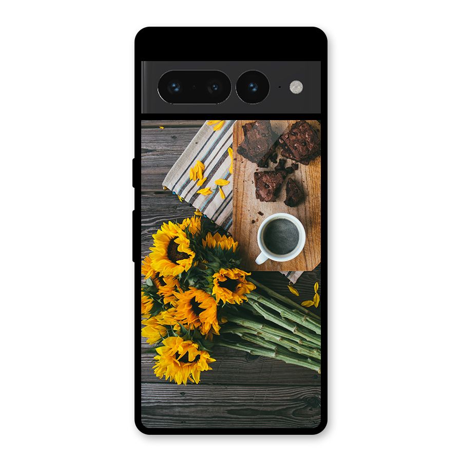 Coffee and Flowers Glass Back Case for Google Pixel 7 Pro
