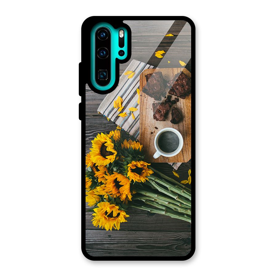 Coffee and Flowers Glass Back Case for Huawei P30 Pro