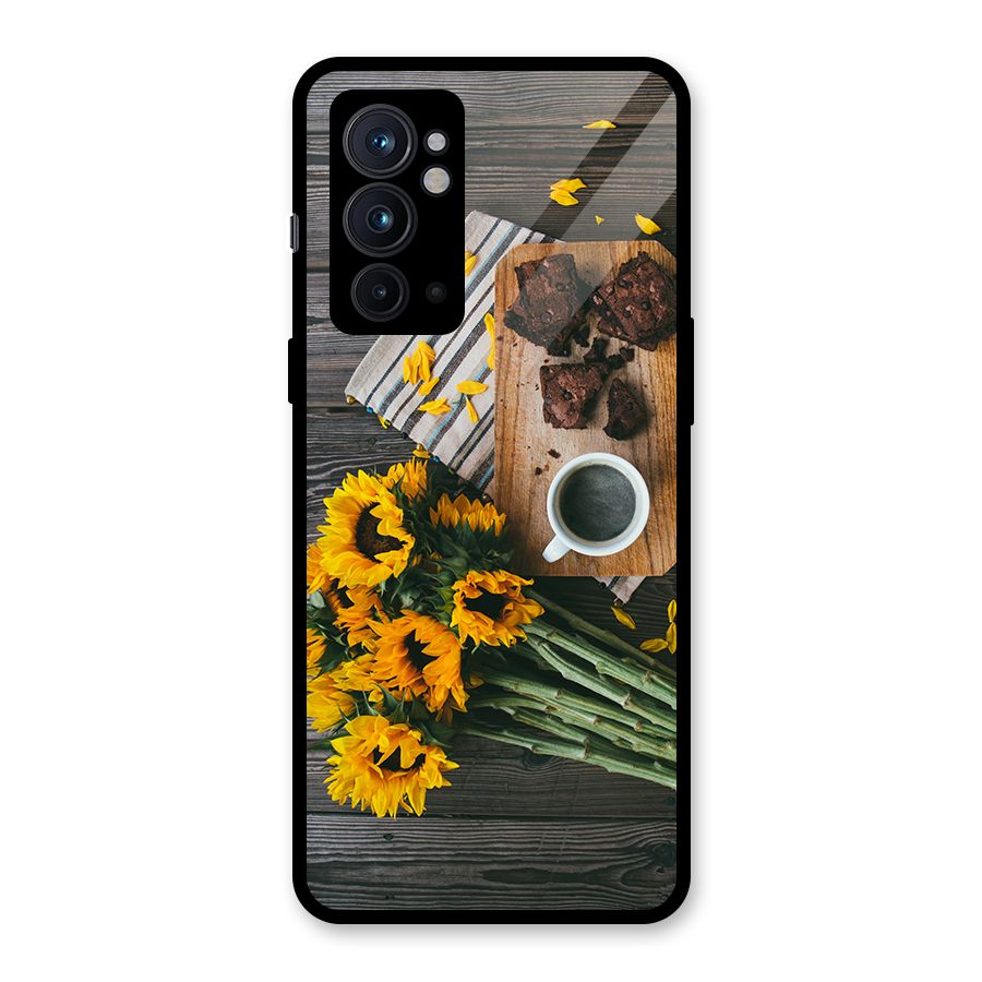Coffee and Flowers Glass Back Case for OnePlus 9RT 5G