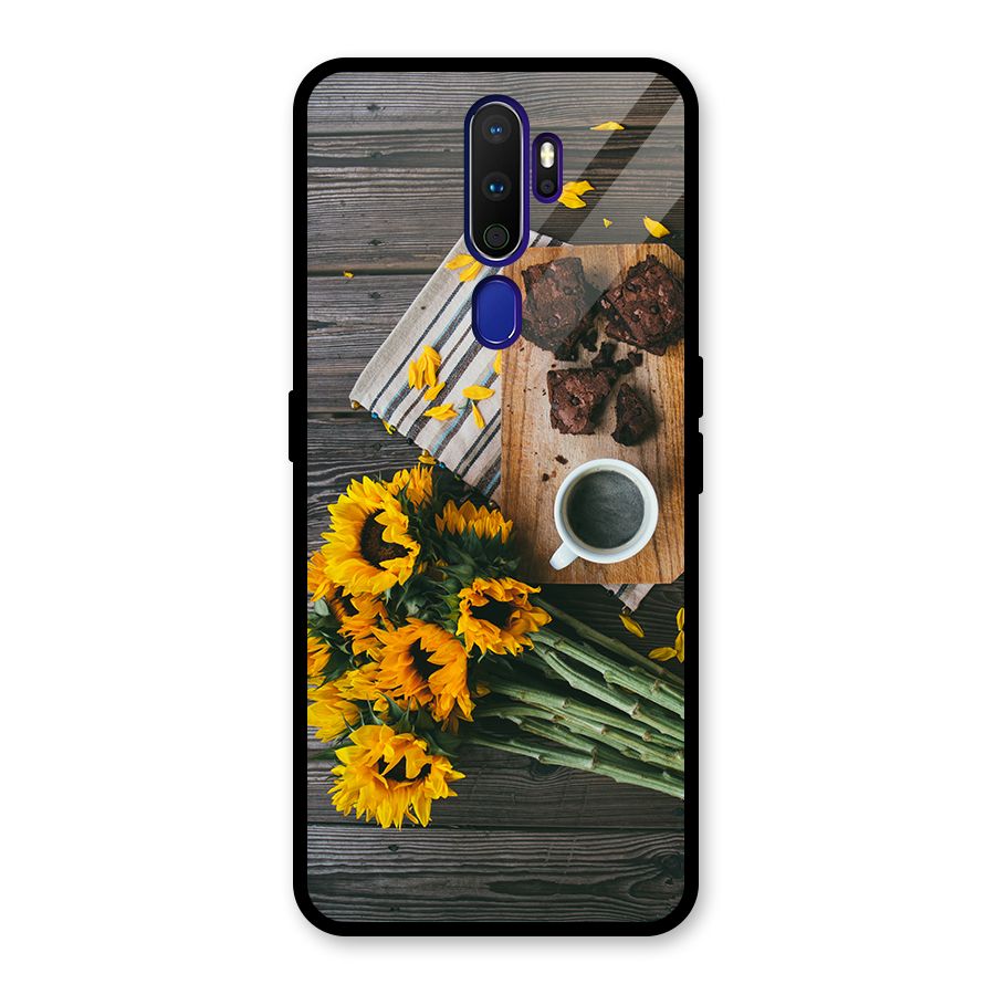 Coffee and Flowers Glass Back Case for Oppo A9 (2020)