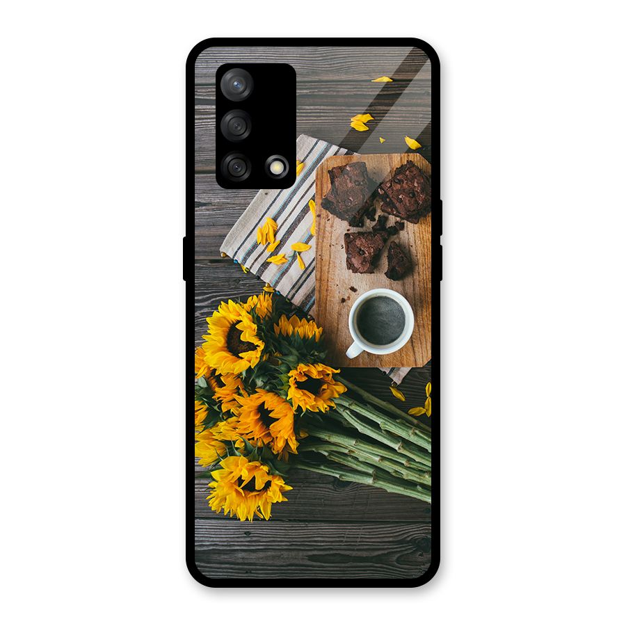 Coffee and Flowers Glass Back Case for Oppo F19