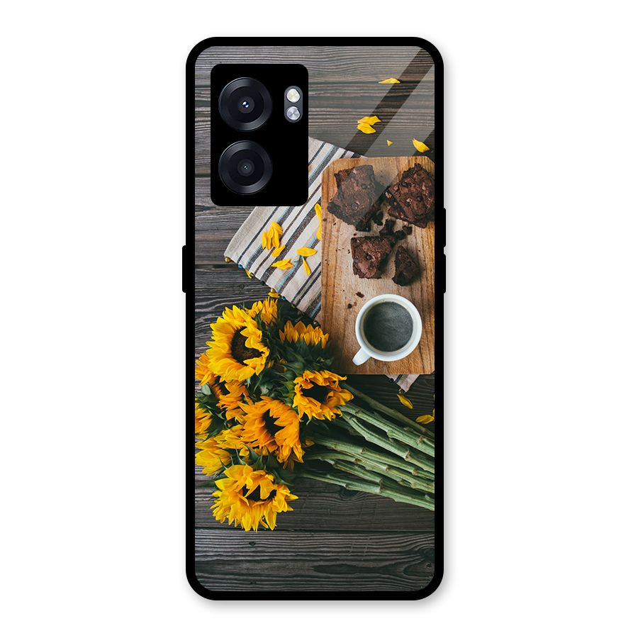 Coffee and Flowers Glass Back Case for Oppo K10 (5G)