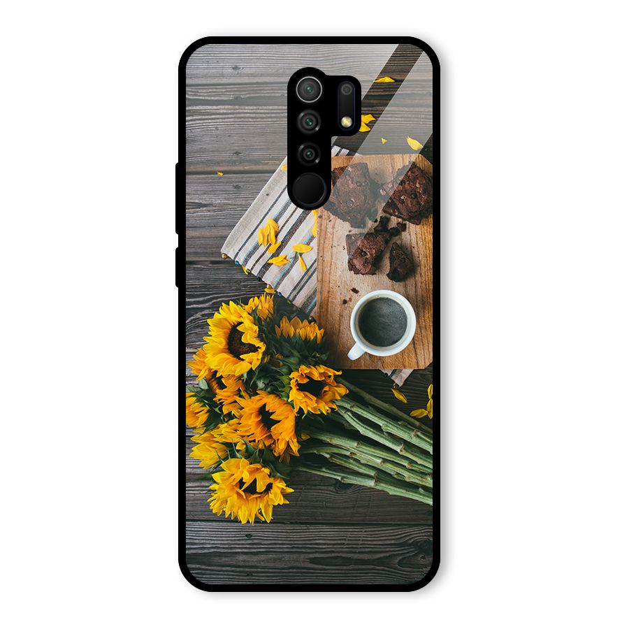 Coffee and Flowers Glass Back Case for Poco M2