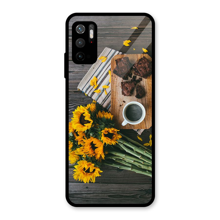 Coffee and Flowers Glass Back Case for Poco M3 Pro 5G