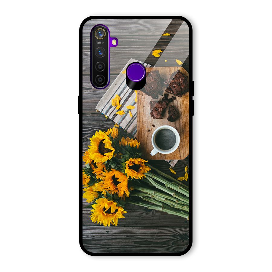 Coffee and Flowers Glass Back Case for Realme 5 Pro
