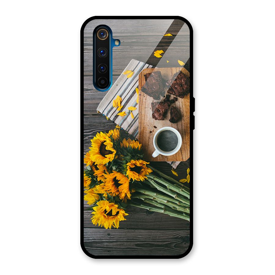 Coffee and Flowers Glass Back Case for Realme 6 Pro