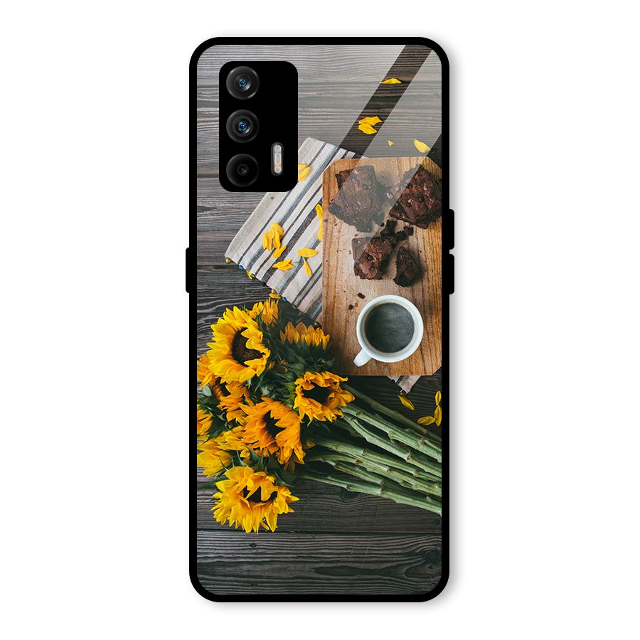 Coffee and Flowers Glass Back Case for Realme GT 5G
