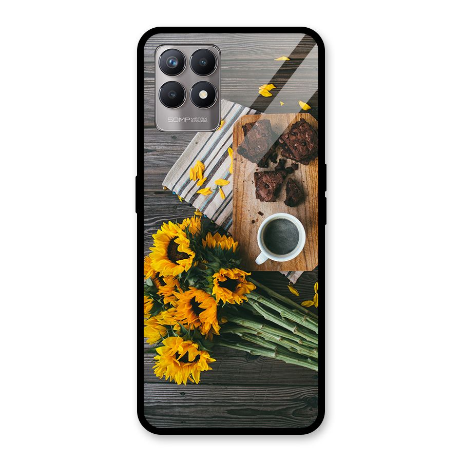 Coffee and Flowers Glass Back Case for Realme Narzo 50