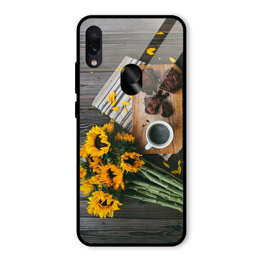 Coffee and Flowers Glass Back Case for Redmi Note 7S