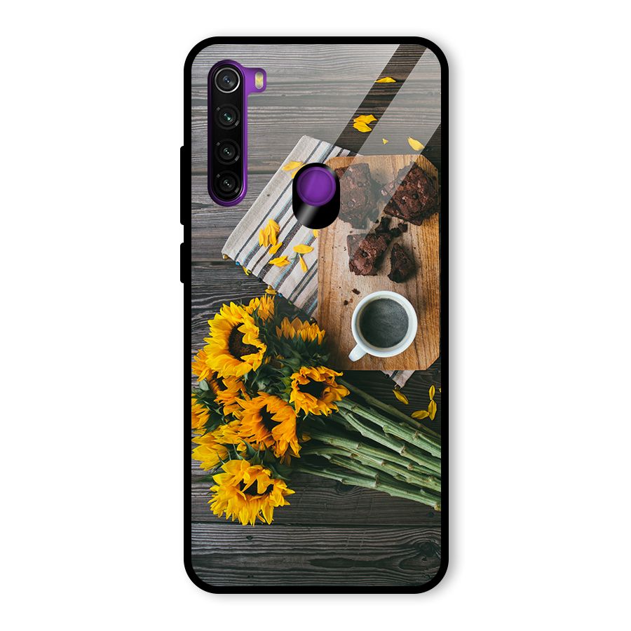 Coffee and Flowers Glass Back Case for Redmi Note 8