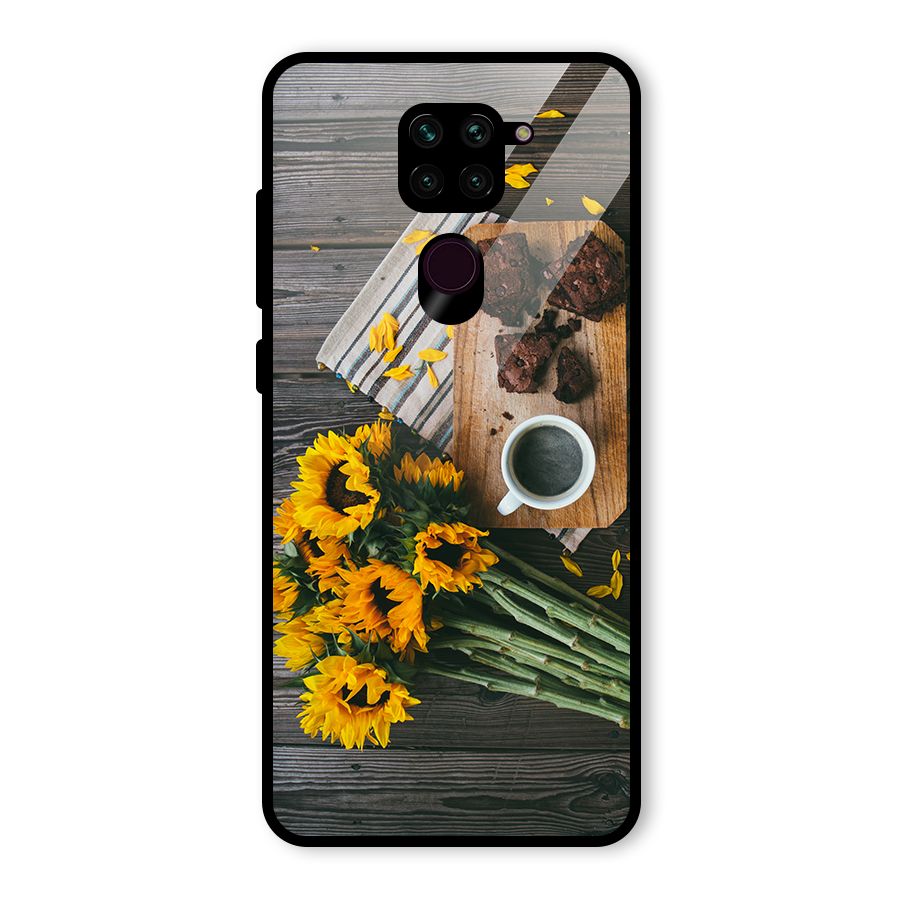 Coffee and Flowers Glass Back Case for Redmi Note 9