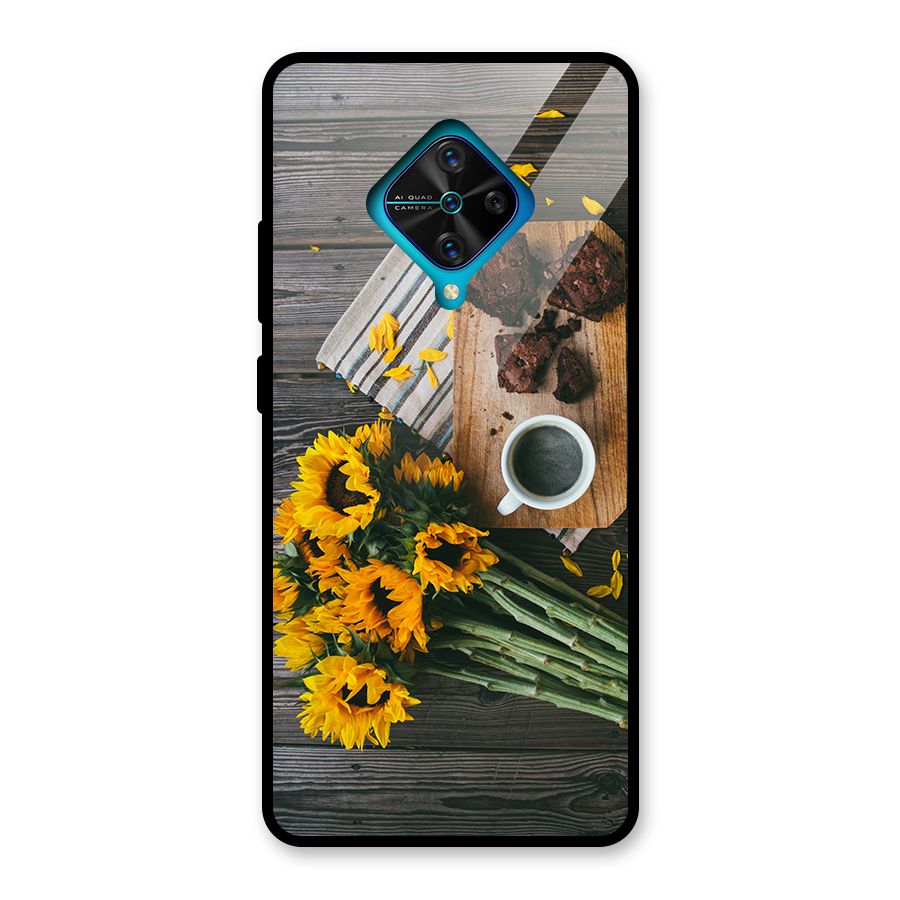Coffee and Flowers Glass Back Case for Vivo S1 Pro