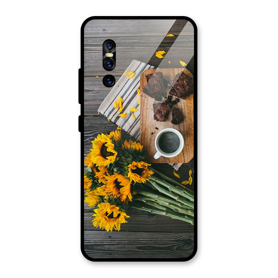 Coffee and Flowers Glass Back Case for Vivo V15 Pro