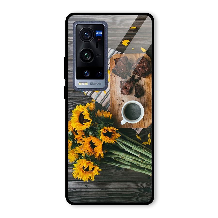 Coffee and Flowers Glass Back Case for Vivo X60 Pro Plus