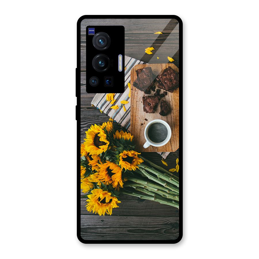 Coffee and Flowers Glass Back Case for Vivo X70 Pro