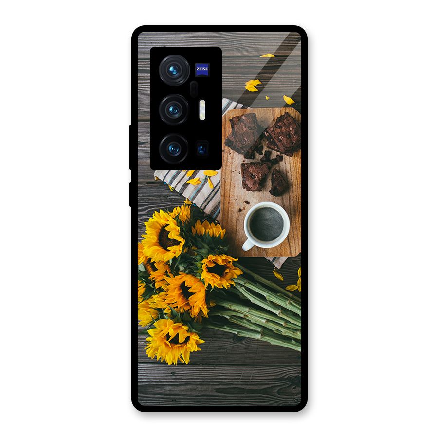 Coffee and Flowers Glass Back Case for Vivo X70 Pro Plus