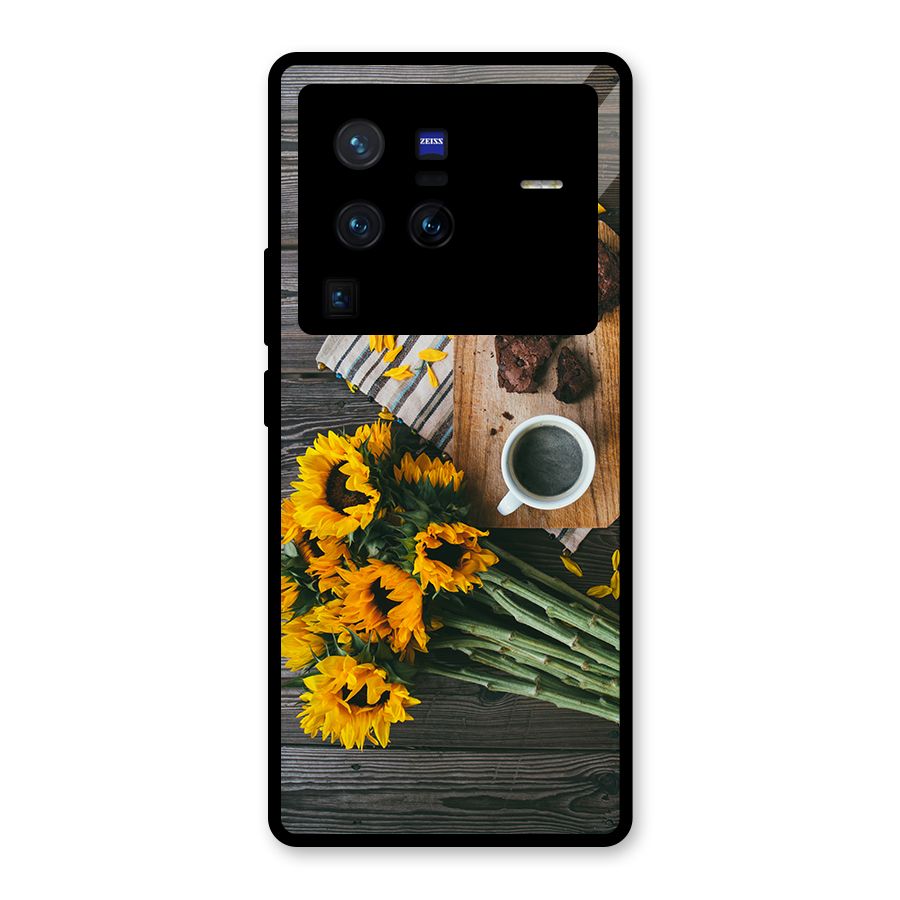 Coffee and Flowers Glass Back Case for Vivo X80 Pro