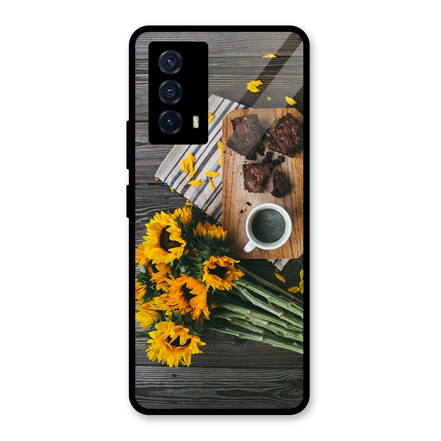 Coffee and Flowers Glass Back Case for Vivo iQOO Z5