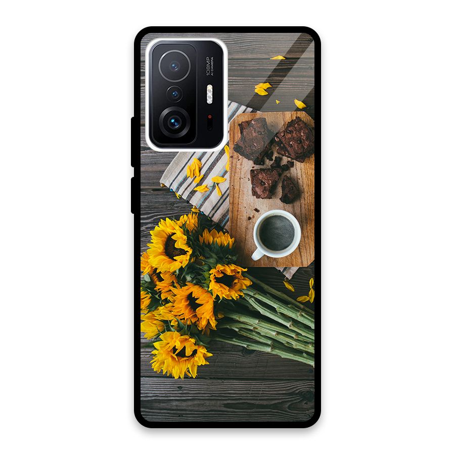 Coffee and Flowers Glass Back Case for Xiaomi 11T Pro