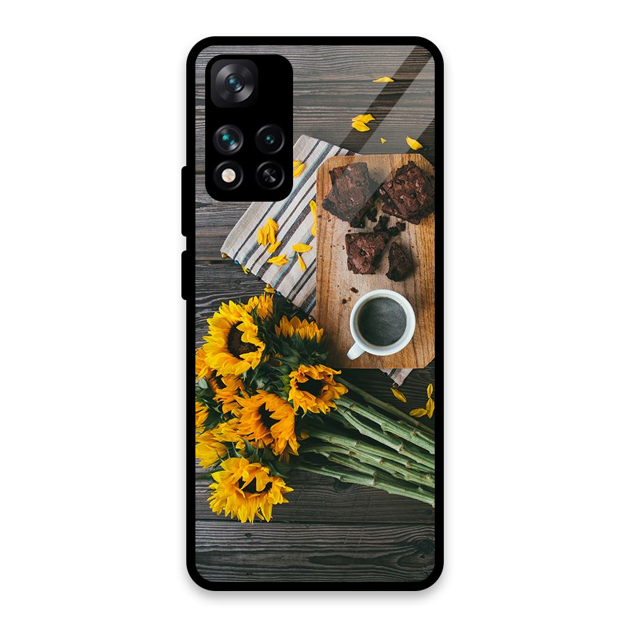 Coffee and Flowers Glass Back Case for Xiaomi 11i HyperCharge 5G