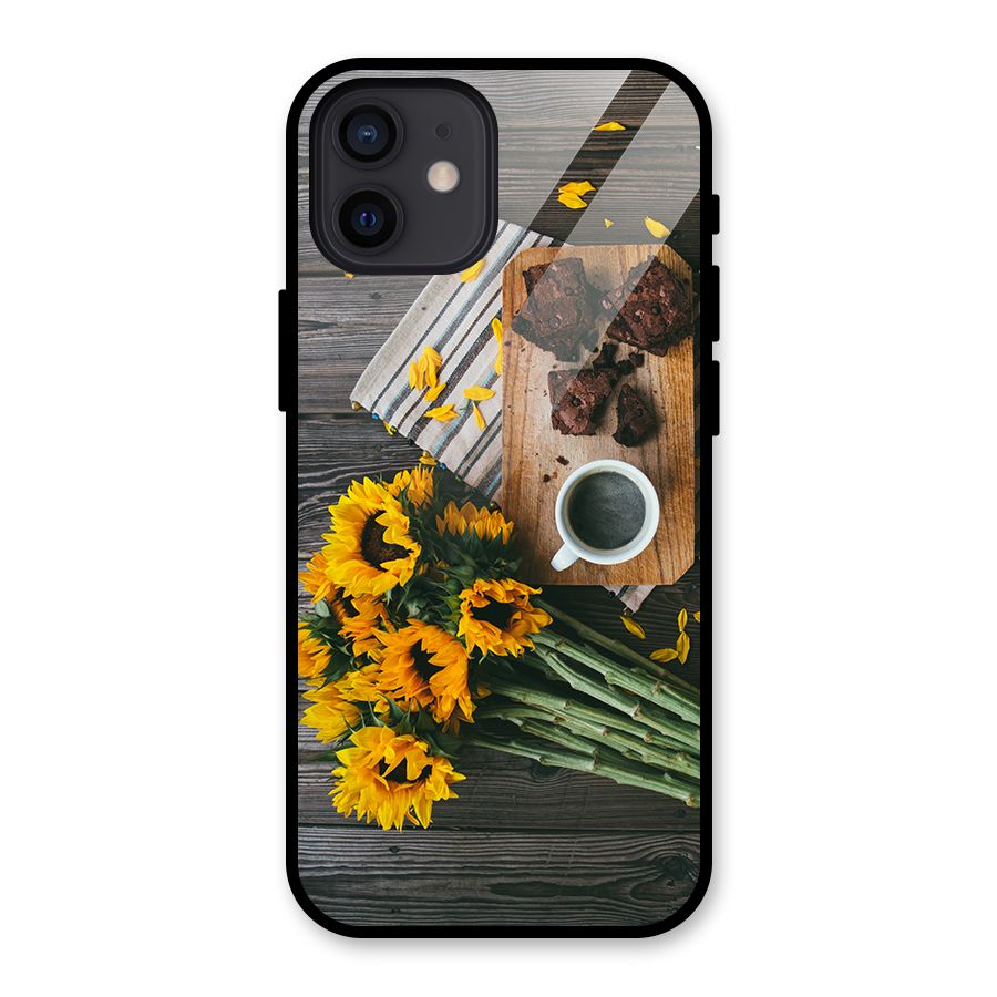 Coffee and Flowers Glass Back Case for iPhone 12