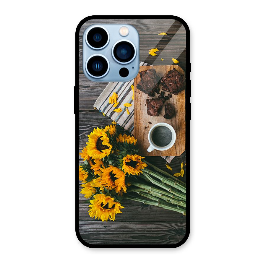 Coffee and Flowers Glass Back Case for iPhone 13 Pro