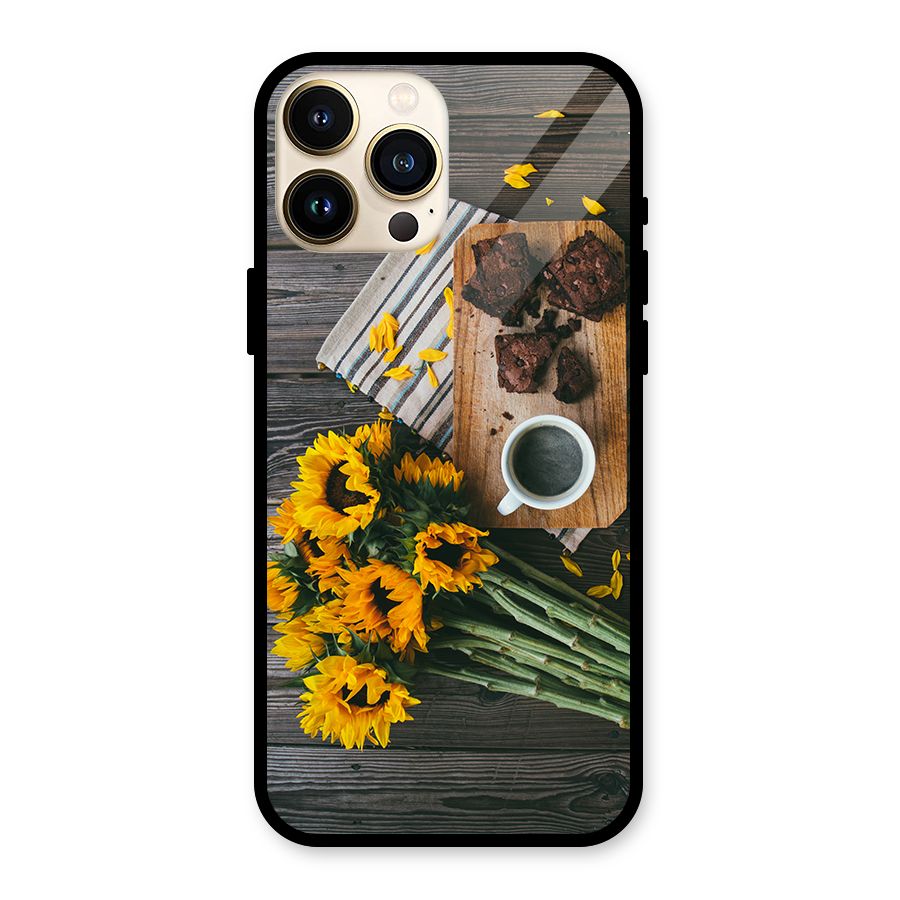 Coffee and Flowers Glass Back Case for iPhone 13 Pro Max