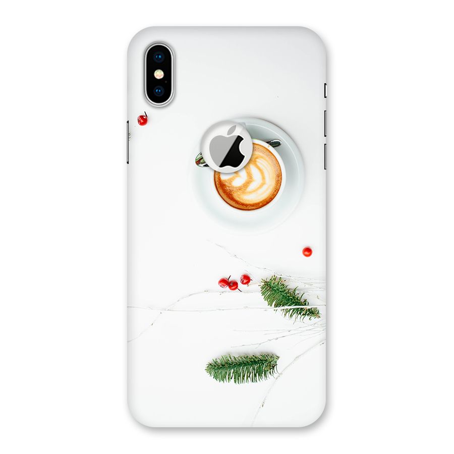 Coffee and Leafs Back Case for iPhone XS Logo Cut