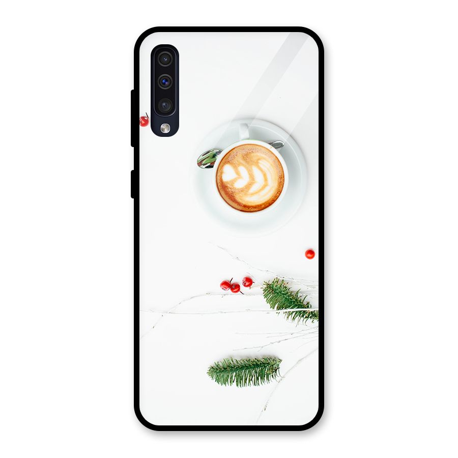 Coffee and Leafs Glass Back Case for Galaxy A30s