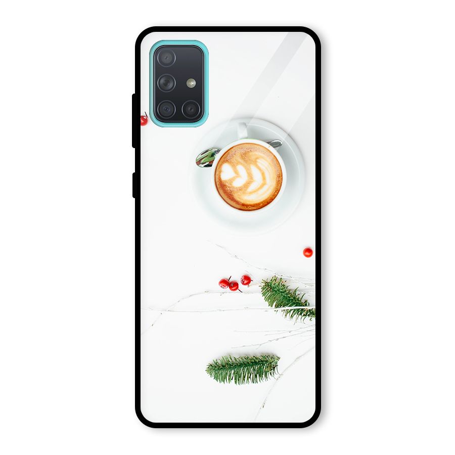 Coffee and Leafs Glass Back Case for Galaxy A71