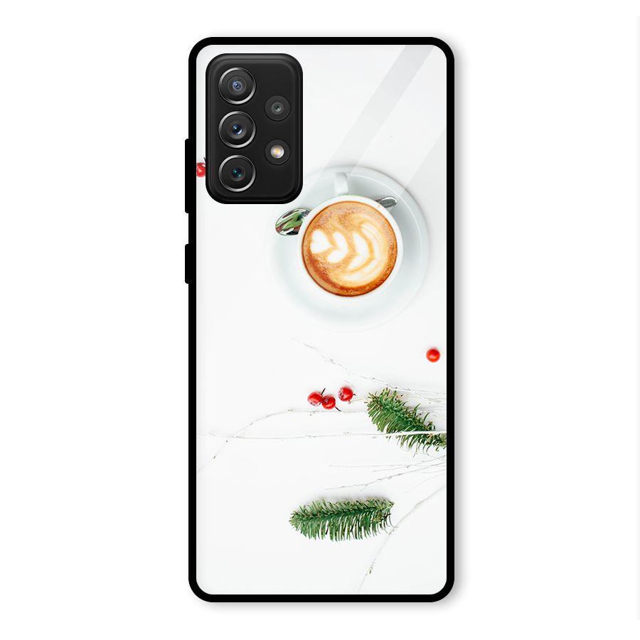 Coffee and Leafs Glass Back Case for Galaxy A72