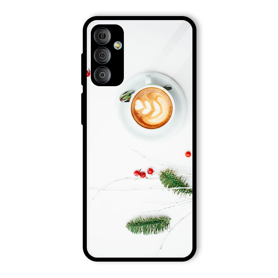 Coffee and Leafs Glass Back Case for Galaxy F23