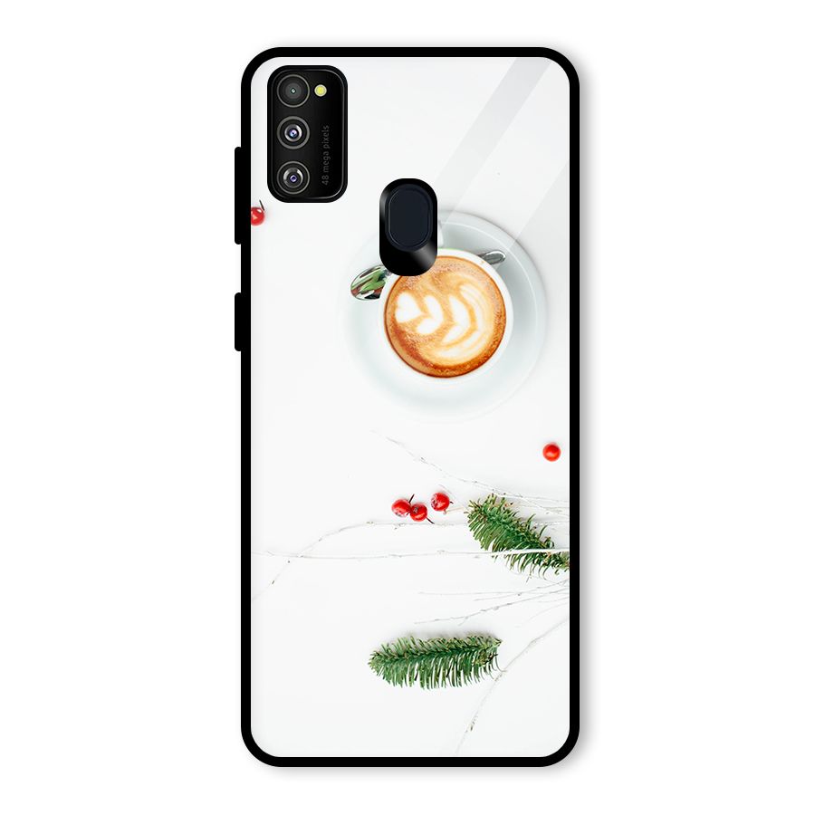 Coffee and Leafs Glass Back Case for Galaxy M30s