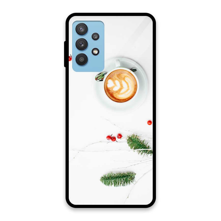 Coffee and Leafs Glass Back Case for Galaxy M32 5G