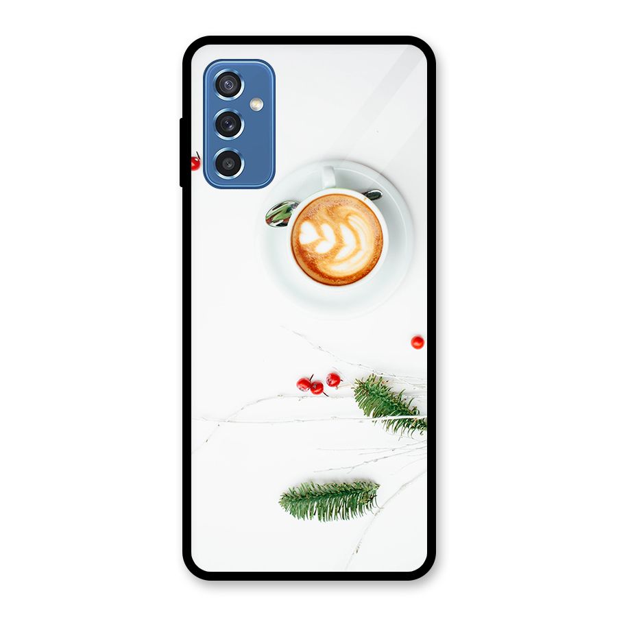 Coffee and Leafs Glass Back Case for Galaxy M52 5G