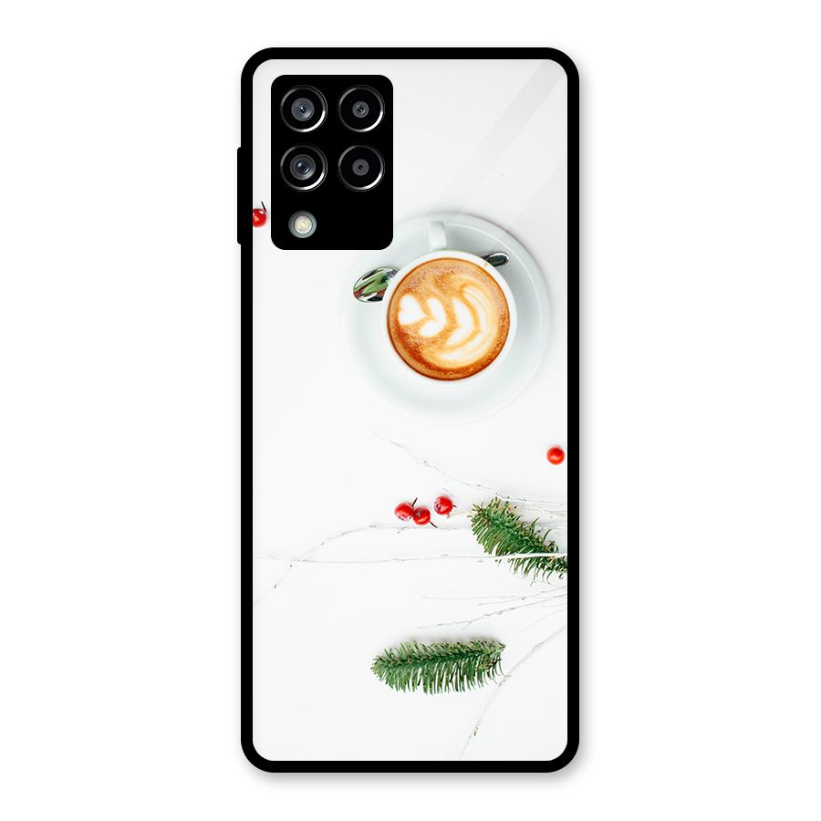 Coffee and Leafs Glass Back Case for Galaxy M53 5G