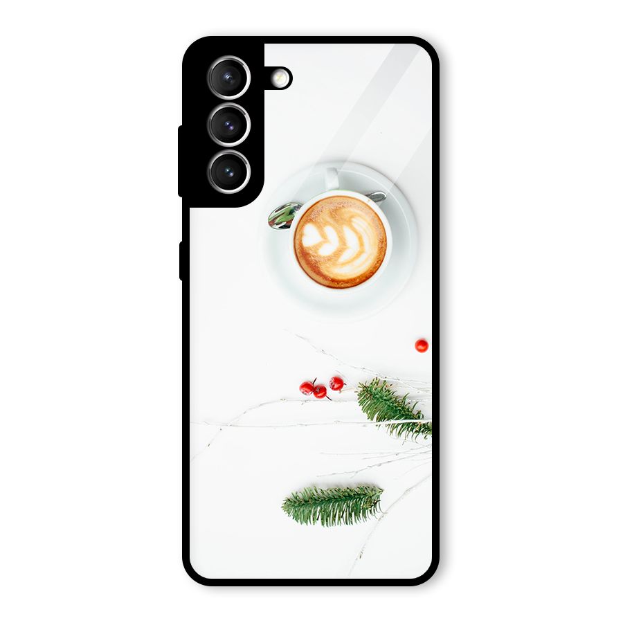 Coffee and Leafs Glass Back Case for Galaxy S21 5G