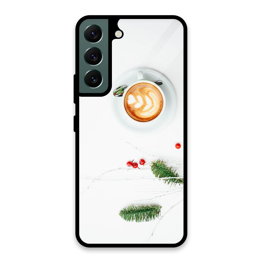Coffee and Leafs Glass Back Case for Galaxy S22 5G