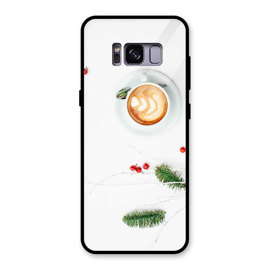 Coffee and Leafs Glass Back Case for Galaxy S8
