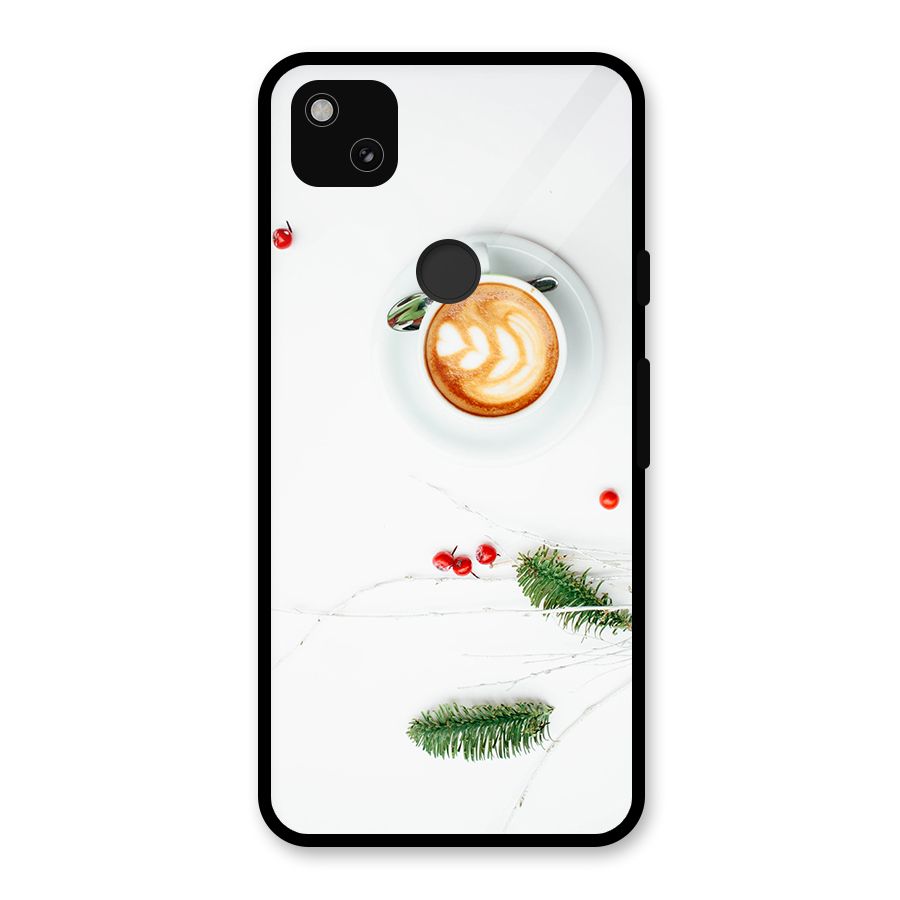 Coffee and Leafs Glass Back Case for Google Pixel 4a