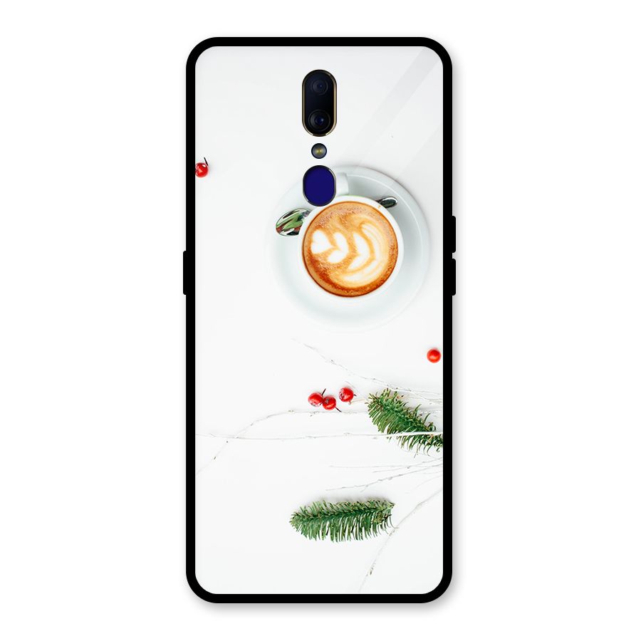 Coffee and Leafs Glass Back Case for Oppo F11