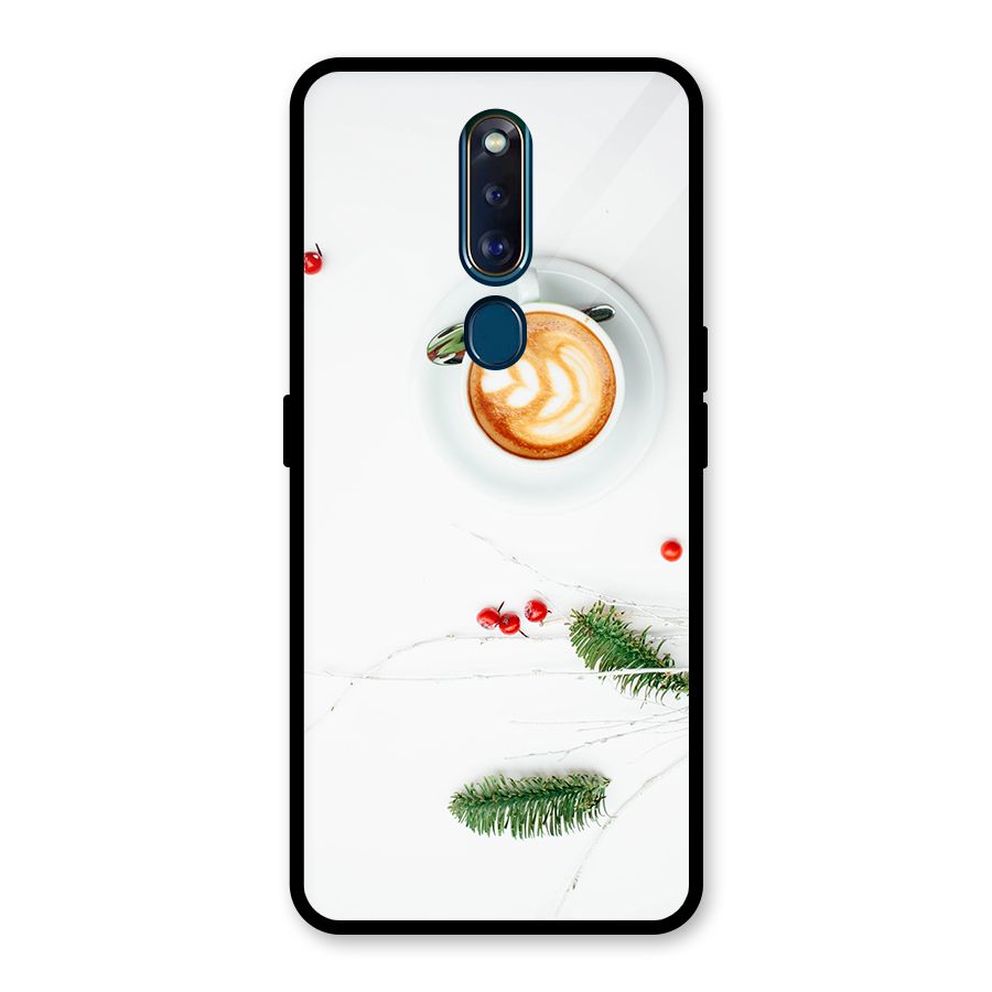 Coffee and Leafs Glass Back Case for Oppo F11 Pro