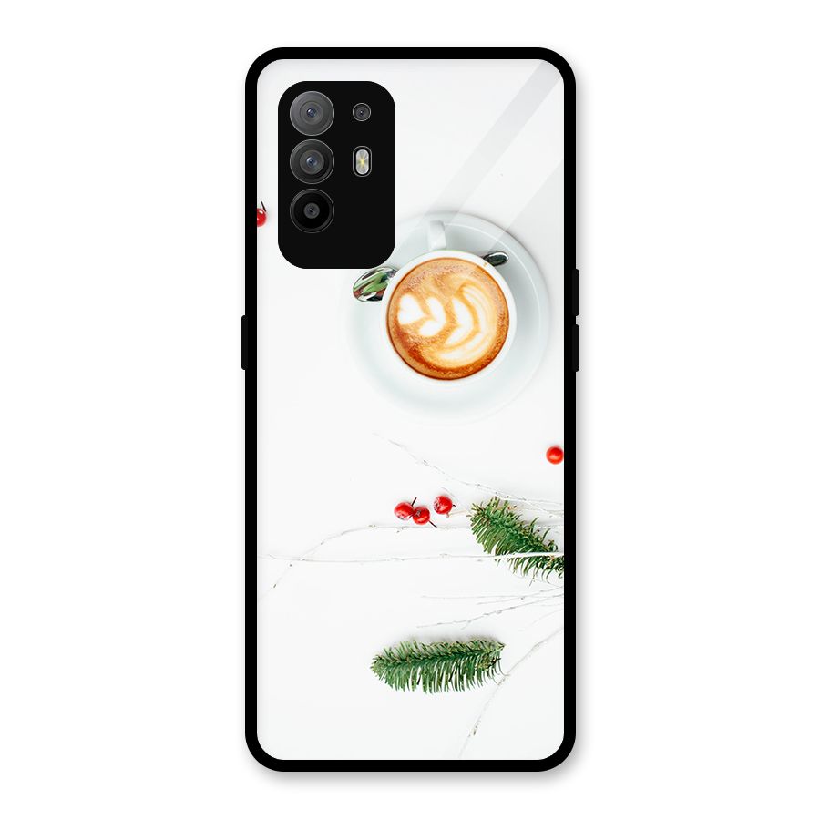Coffee and Leafs Glass Back Case for Oppo F19 Pro Plus 5G