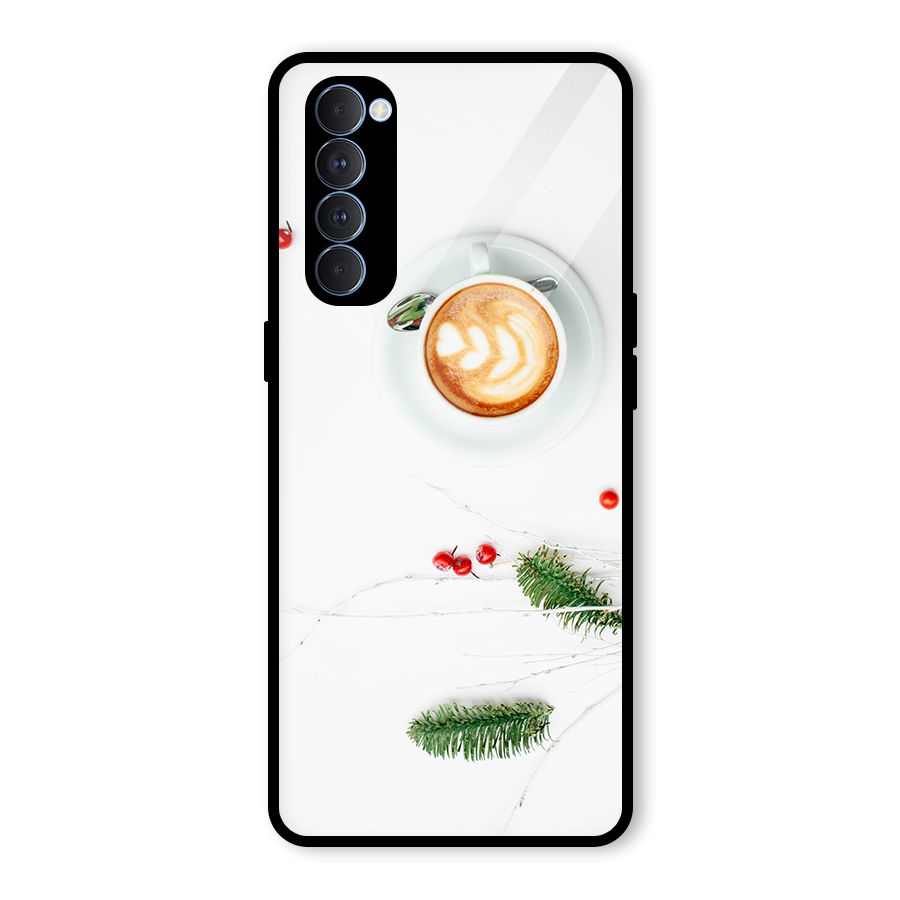 Coffee and Leafs Glass Back Case for Oppo Reno4 Pro