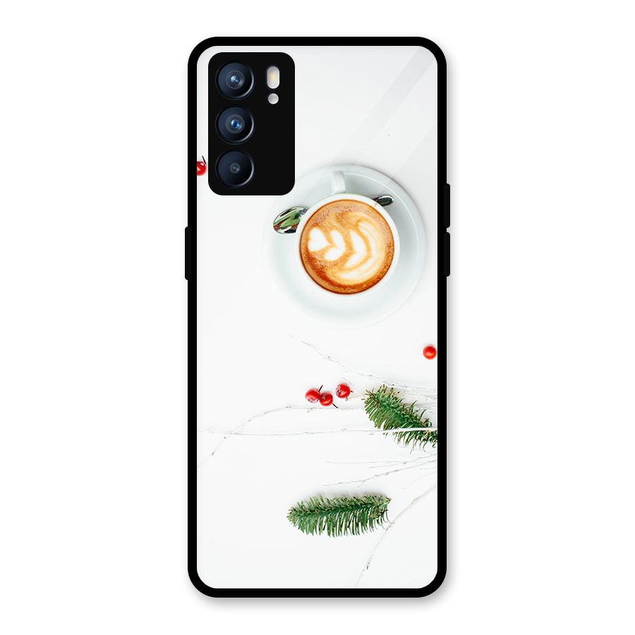 Coffee and Leafs Glass Back Case for Oppo Reno6 5G