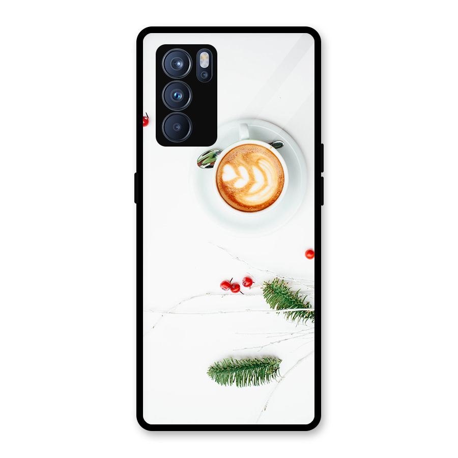 Coffee and Leafs Glass Back Case for Oppo Reno6 Pro 5G
