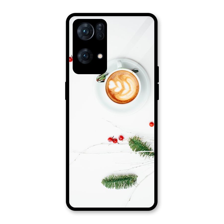 Coffee and Leafs Glass Back Case for Oppo Reno7 Pro 5G